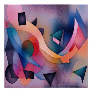 "Boat on Water" Hedendaagse Abstracte kunst Perfect Poster