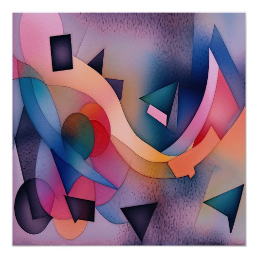 "Boat on Water" Hedendaagse Abstracte kunst Perfect Poster (Voorkant)