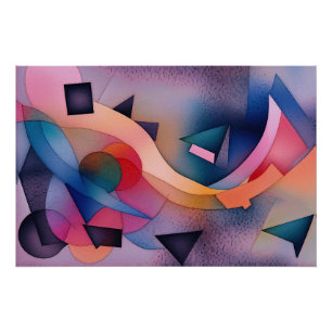 "Boat on Water" Hedendaagse Abstracte kunst Perfect Poster