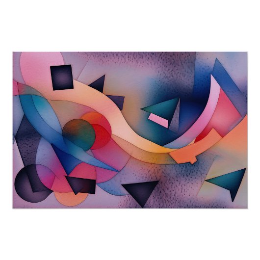 "Boat on Water" Hedendaagse Abstracte kunst Perfect Poster (Voorkant)