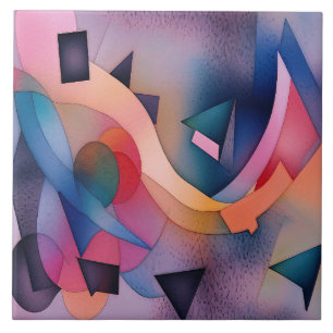 "Boat on Water" Hedendaagse Abstracte kunst Tegeltje