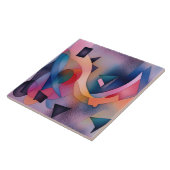 "Boat on Water" Hedendaagse Abstracte kunst Tegeltje (Zijkant)