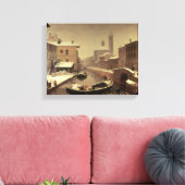 Boat onder de sneeuw canvas afdruk (Insitu (Woonkamer))