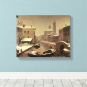 Boat onder de sneeuw canvas afdruk (Insitu (Houten vloer))