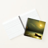 Boat onder het Maonlight Personalized Journal Notitieboek (Binnen)