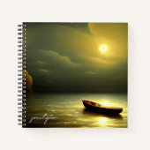 Boat onder het Maonlight Personalized Journal Notitieboek (Voorkant)