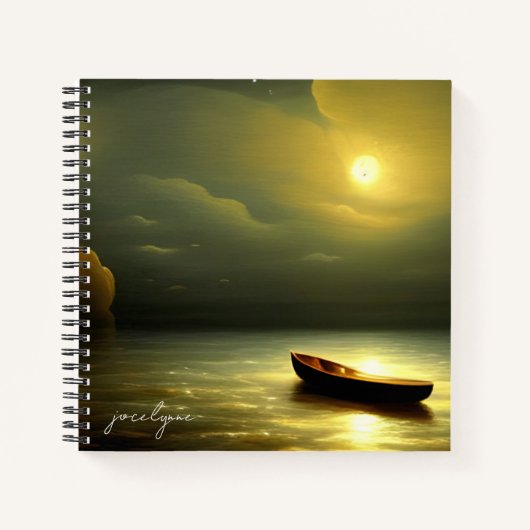 Boat onder het Maonlight Personalized Journal Notitieboek (Voorkant)