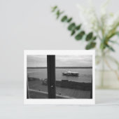 Boat op de baai briefkaart (Staand voorkant)