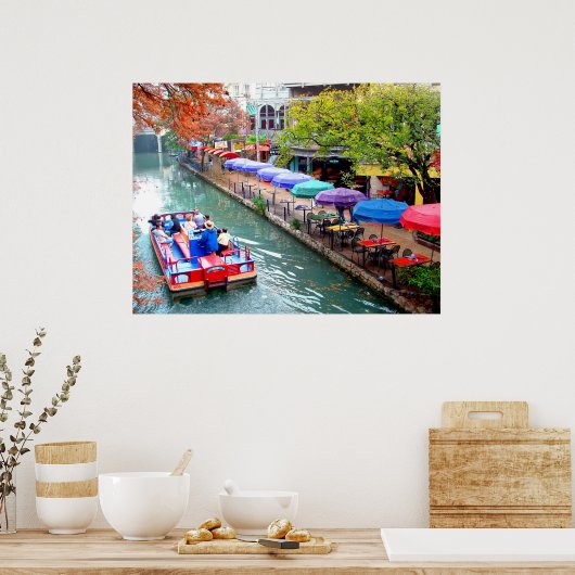 Boat op de Riverwalk Poster (Keuken)