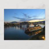 Boat op de rivier briefkaart (Voorkant)