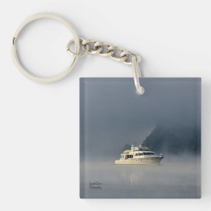 Boat op een Foggy Morning Sleutelhanger