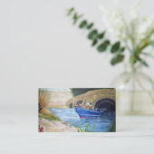 Boat op een rivier visitekaartje (Staand voorkant)