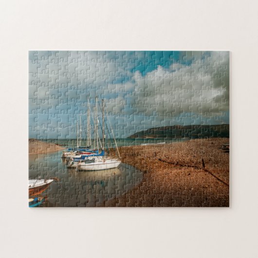 Boat op foto van Porlock Weir Legpuzzel (Horizontaal)
