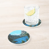 Boat op het Abstracte Impressionisme in het bergme Zandsteen Onderzetter (Zijkant)