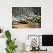 Boat op het strand bij Alum Bay Poster (Thuiskantoor)