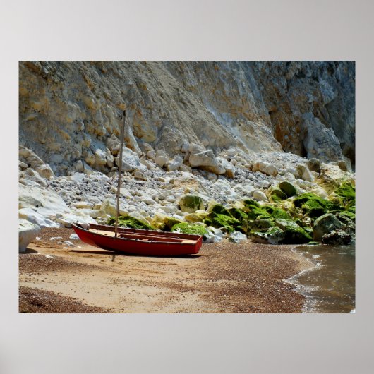 Boat op het strand bij Alum Bay Poster (Voorkant)