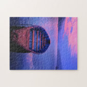 Boat op het Tranquil Lake bij Sunset Legpuzzel (Horizontaal)