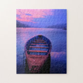Boat op het Tranquil Lake bij Sunset Legpuzzel (Verticaal)