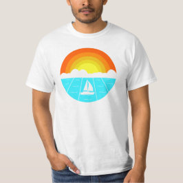 Boat op het zee. Zee en zon! Vaktijd! T-shirt