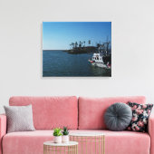 Boat op Oceanside Wrapped Canvas Afdruk (Insitu (Woonkamer))