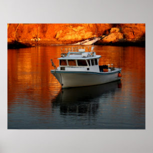 Boat op Perkins Cove Maine Poster