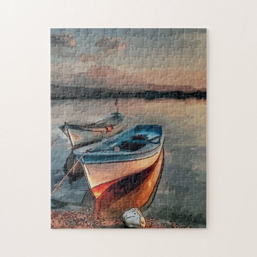 Boat op Sunset Legpuzzel (Verticaal)