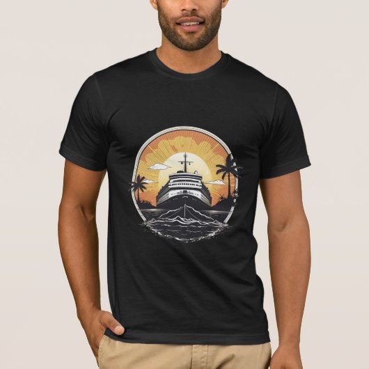  Boat op Sunset T-shirt (Voorkant)