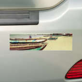 Boat op tropisch strand bumpersticker (Op auto)