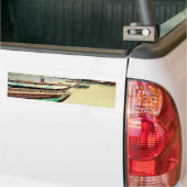 Boat op tropisch strand bumpersticker (Op Truck)