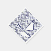 Boat op Waves Paper Napkin Servet (Hoek)
