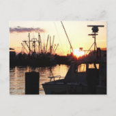 Boat op zonsondergang briefkaart (Voorkant)