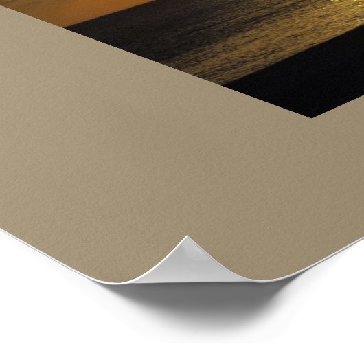 Boat op zonsondergang poster (Hoek)