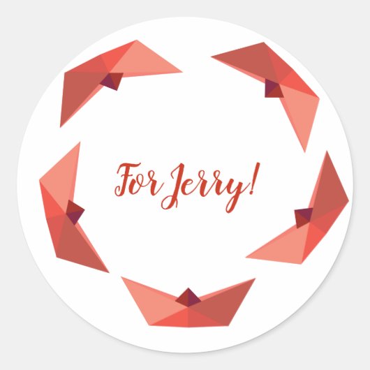 Boat, Papieren Pet, Aangepaste naam sticker (Voorkant)