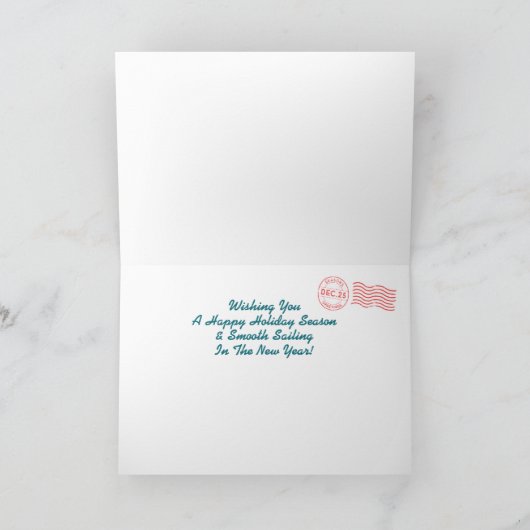 Boat Parade Retro Kerst Kaart (Binnen)