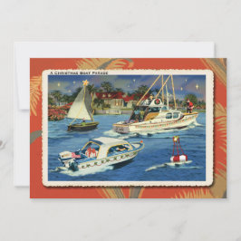 Boat Parade Retro Kerstfeest Uitnodiging
