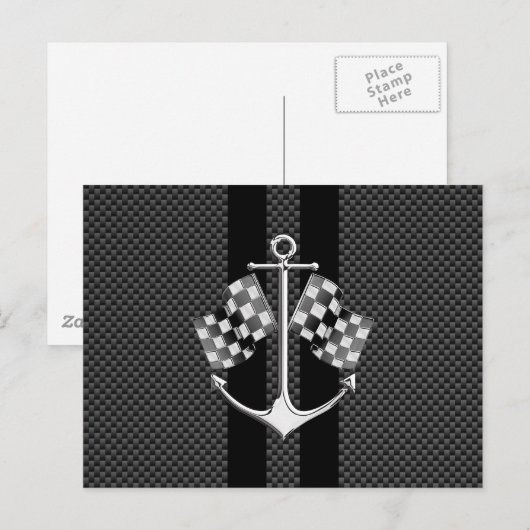 Boat Racend Nautisch in koolstofvezelstijldecor Briefkaart (Voorkant / Achterkant)