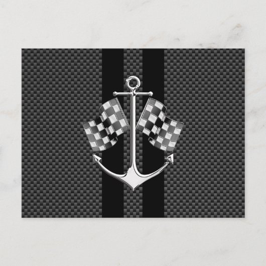 Boat Racend Nautisch in koolstofvezelstijldecor Briefkaart (Voorkant)