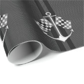 Boat Racend Nautisch in koolstofvezelstijldecor Cadeaupapier (Rol Hoek)