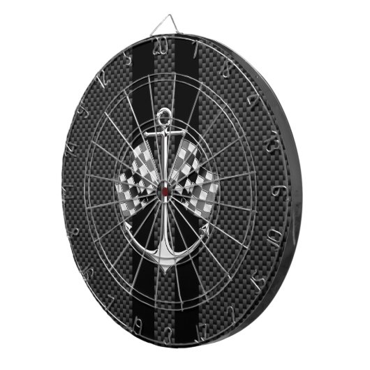 Boat Racend Nautisch in koolstofvezelstijldecor Dartbord (Voorkant Rechts)
