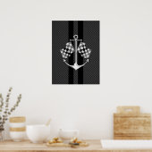 Boat Racend Nautisch in koolstofvezelstijldecor Poster (Keuken)