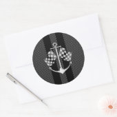 Boat Racend Nautisch in koolstofvezelstijldecor Ronde Sticker (Envelop)