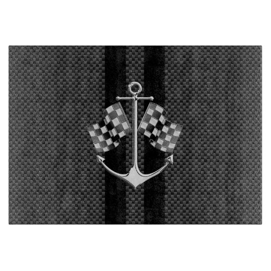 Boat Racend Nautisch in koolstofvezelstijldecor Snijplank (Voorkant)