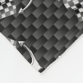 Boat Racing Nautical Checkered Carbon Fiber Style Fleece Deken (Hoek)