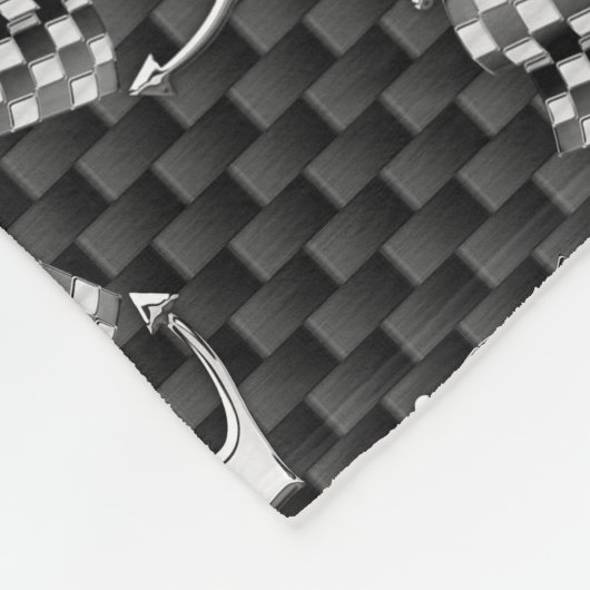 Boat Racing Nautical Checkered Carbon Fiber Style Fleece Deken (Hoek)