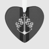 Boat Racing Nautical in Black Carbon Fibre Style Ornament (voorkant)