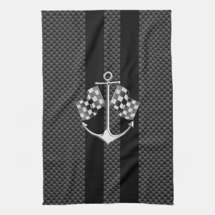 Boat Racing Nautical in Carbon Fiber Decor Theedoek