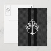 Boat Racing Nautical in Carbon Fibre Style Briefkaart (Voorkant / Achterkant)