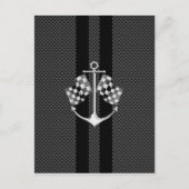 Boat Racing Nautical in Carbon Fibre Style Briefkaart (Voorkant)