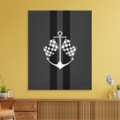 Boat Racing Nautical in Carbon Fibre Style Canvas Afdruk (Insitu (Woonkamer))
