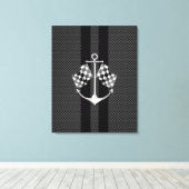 Boat Racing Nautical in Carbon Fibre Style Canvas Afdruk (Insitu (Houten vloer))